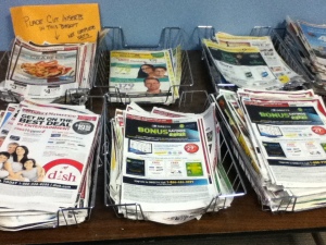 coupon exchange table at Fairfield Woods Branch library